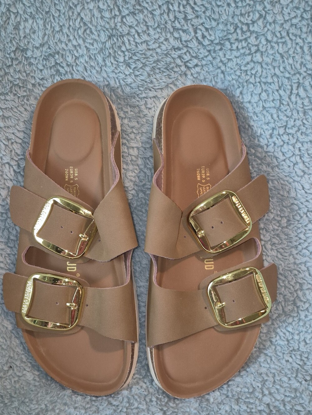 Women’s "PROJECT CLOUD" Slide Sandals with Gold Buckles